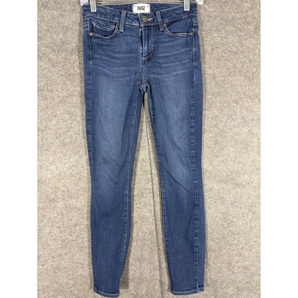 Paige Verdugo Ankle Skinny Jeans Womens 27 Medium Blue Mid Rise Stretch Denim